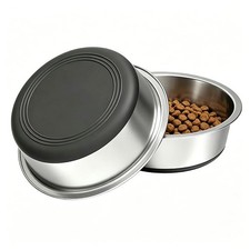 KISENG Stainless Steel Dog Bowls, 3.8 Cup, 2 Pack, Non-Slip  Durable