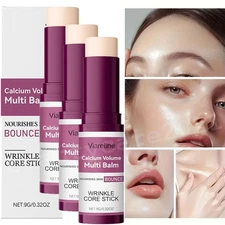 3X Calcium Multi Balm,Calcium Volume Multi Balm Wrinkle Core Stick Moisturing 9g