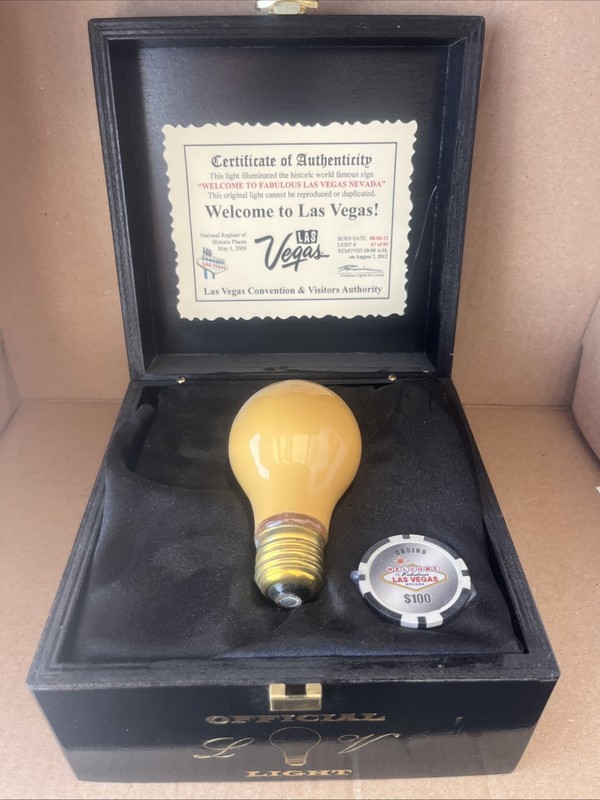 Original "Welcome To Fabulous Las Vegas" Sign Light Bulb #67/89 COA 2012