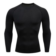 Mens Compression Armour Base Layer Top Long Sleeve Thermal Gym Sports Shirts