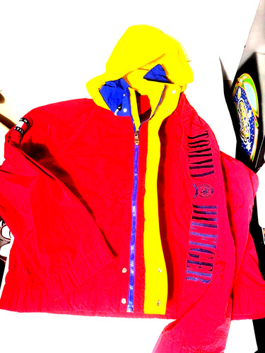 vintage rare tommy hilfiger spellout jacket multicolor red yellow SX XL 90s by Tommy Hilfiger, Size XL, $200