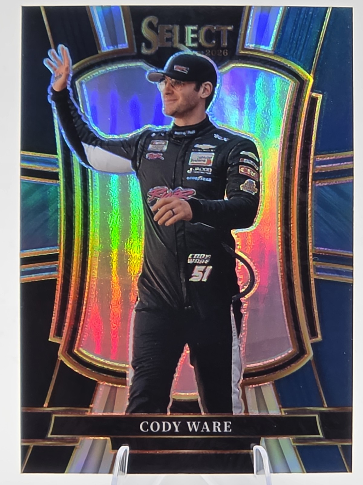 Cody Ware /49 2026 Panini Select NASCAR Black & Blue Prizm Trackside SSP