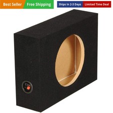 Single 10-Inch Shallow Subwoofer Enclosure Low-Profile Sealed MDF Car Audio...