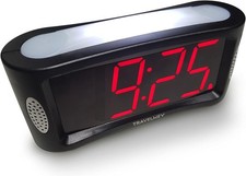 Travelwey LED Digital Alarm Clock with Night Light, Snooze, Dimmer, Battery Back