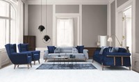 Designer Wohnzimmer Dreisitzer Sofas Luxus Couchen Polster Sessel 4Tlg