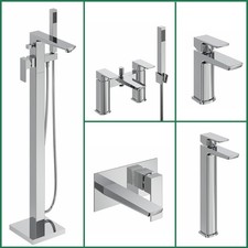 Bathroom Chrome Basin Sink Mono Tall Mixer Wall Mounted Bath Filler Shower Tap