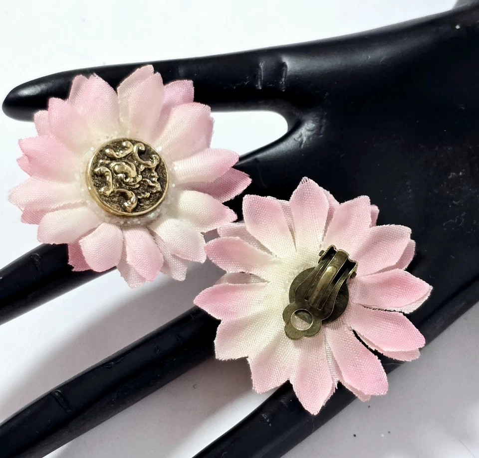 Margeriten Ohrclips Blumen Ohrringe - Bild 3 von 4