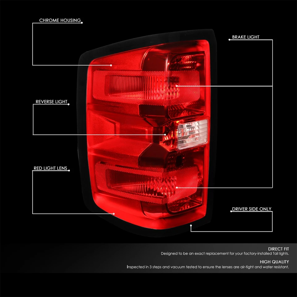 Lámpara de freno de luz trasera lateral del conductor para Chevy Silverado 1500 2500 3500 HD 14-19 Foto 2 de 4