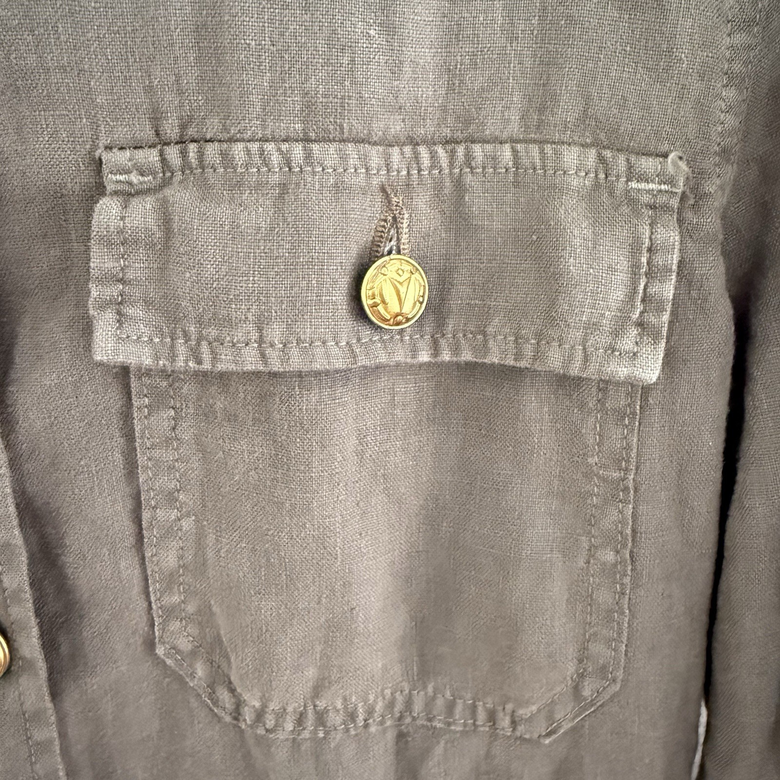 L'agence Button Down Utility Belted Jacket Size S… - image 2