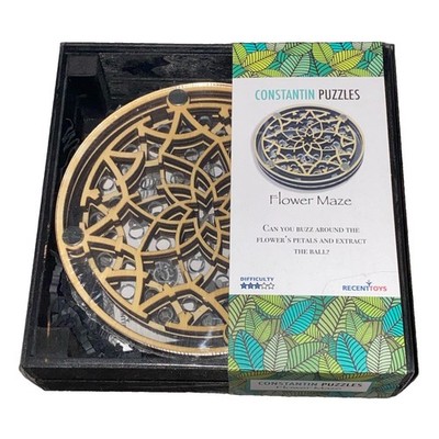 Constantin Puzzles Flower Maze Box Wooden Brain Teaser Challenge Elegant Decor