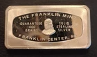 1000 Grains Or 2.83 Troy Oz 999. Fine Silver  Bar Christmas 1972 Franklin Mint