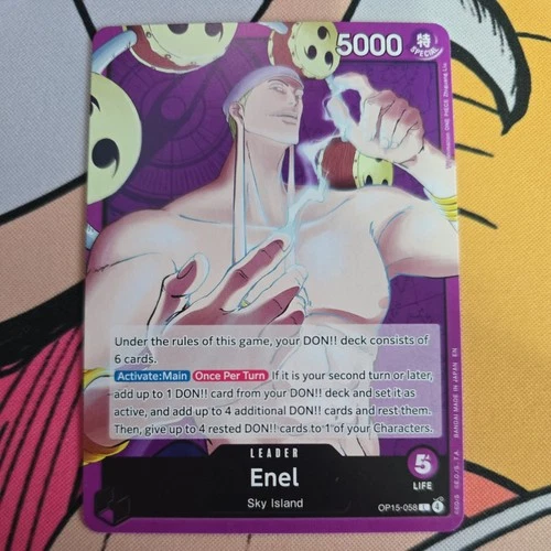 Enel OP15-058 L Card Adventures On Kami’s Island One Piece