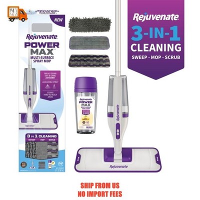 Rejuvenate PowerMax Multi-Surface Spray Mop Kit, Powerful 3-in-1 Cleaning, Swee