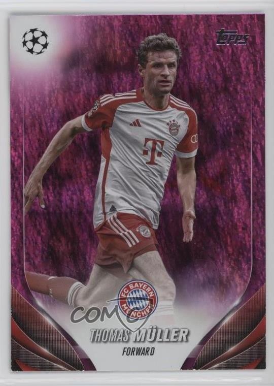 2023-24 Topps UEFA Club Competitions Pink Sparkle Foil Thomas Muller Müller 14cn