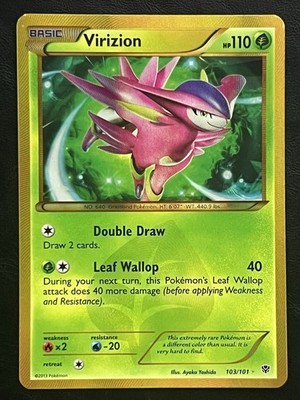 Pokemon Virizion Secret Rare - Plasma Blast - 103/101 LP