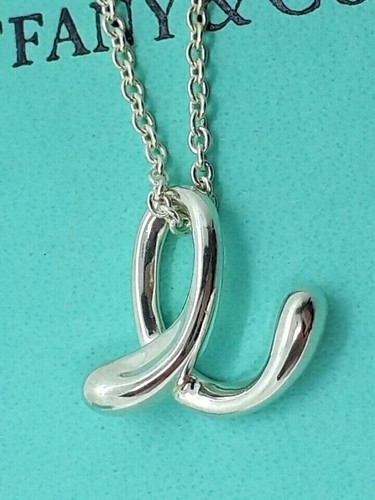 Tiffany & Co. Elsa Peretti Sterling Silver Alphabet Letter E Pendant Necklace