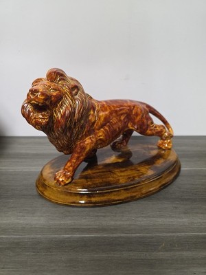Roaring Lion 1969 Atlantic Mold Golden Brown Ceramic  Sculpture 