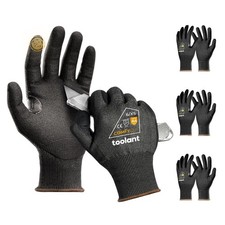 A4 Cut Resistant Work Gloves with Grip, Ultra Thin Safety Glove for Fishing, Woo