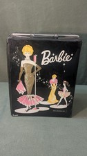 Vintage 1962 Mattel Barbie Doll Carrying Case -Wardrobe black vinyl 13 x 10