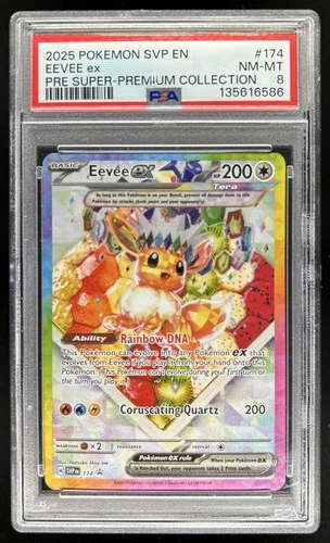 2025 Pokemon SV Black Star Promos Eevee ex #174 PSA 8