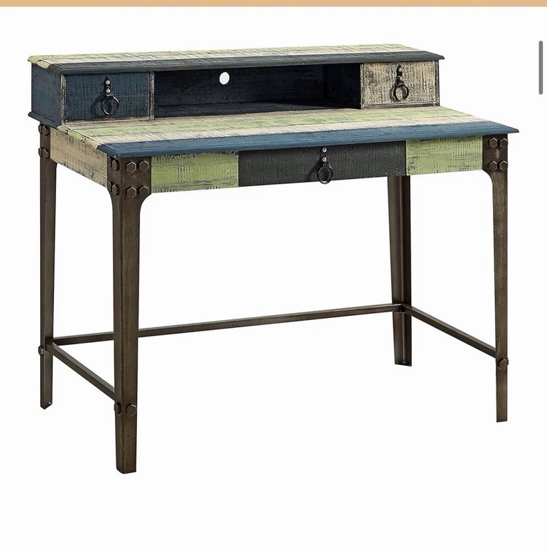 Powell Calypso Rectangular Writing Desks (2), 23"D x 46.87"W x 37"H, Wood