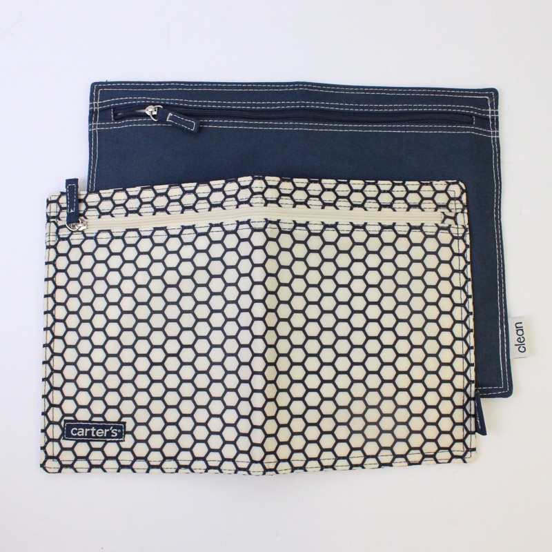 Carter's Pack & Go Clean & Dirty Zippered Diaper/Clothes Pouch Blue