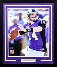 ANDY DALTON AUTOGRAPHED TCU HORNED FROGS 16x20 FRAMED PHOTO W/ 2010 13-0