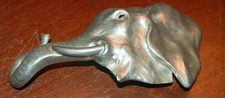 Christopher Ross 1980 Huge Elephant Head Belt Buckle Silver Tone Animal Art