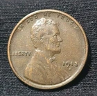 1913 S LINCOLN WHEAT PENNY CENT - XF+