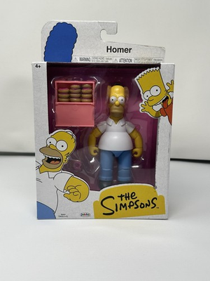 #ad The Simpsons HOMER w Donut Box 5quot; Action Figure Jakks Pacific New Sealed $15.99
