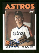 1986 Topps 389 Glenn Davis signed auto autograph  crisp blue sig ASC BXCP58