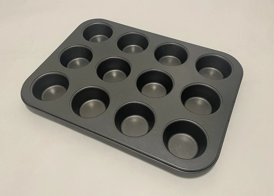 Backform Muffins 12er Cupcakes schwarz 7cm / Muffinform 38x26x3cm Kuchen Blech - Bild 2 von 4