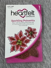 Heartfelt Creations Sparkling Poinsettia Cling Stamp HCPC-3680 Christmas Craft