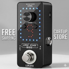LEKATO Guitar Looper Effect Pedal Tuner 40 Mins 9 Slots Looping Recording UK