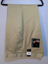 NWT Perry Ellis Portfolio Tan Premium Twill No Iron Comfort Waistband 42x30