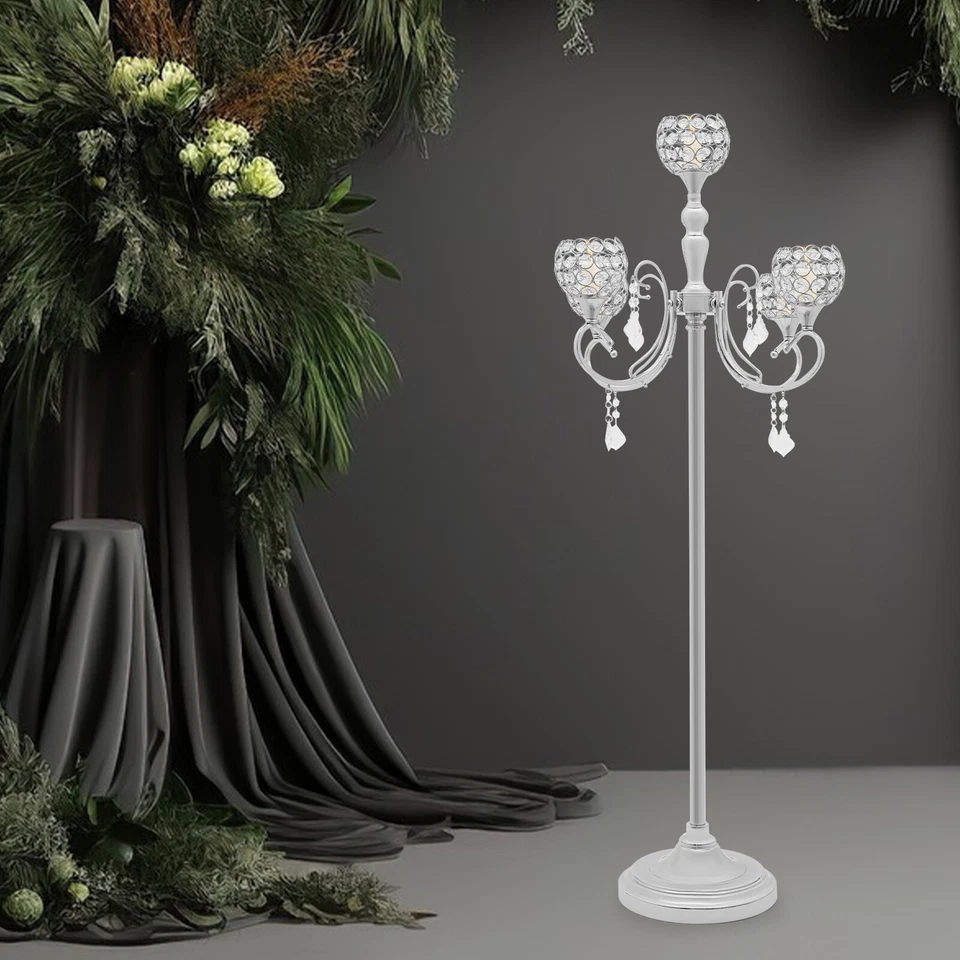 5 Arm 49 Inch Floor Candle Holder Wedding Centerpieces Party Decor Candlestick - Image 2 of 4