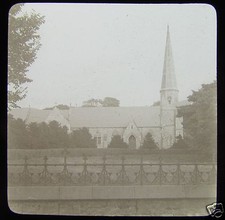 Glas Zauber Laterne Dia LLANFAIRFECHAN KIRCHE NR.1 UM 1900 WALES