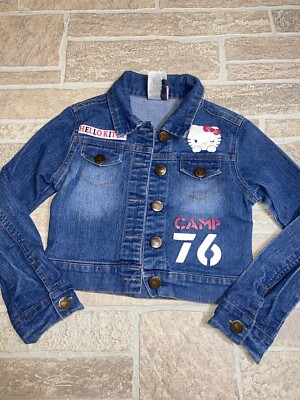 Hello Kitty Toddler Jean Jacket XS 4-5 Girls