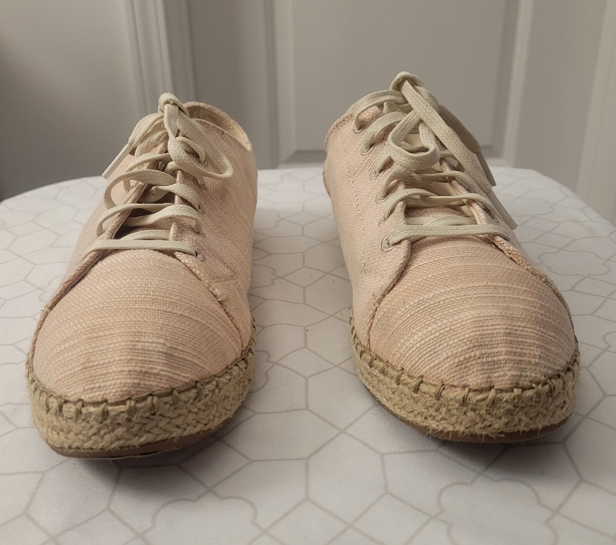 Women's TOMS Lena Bloom Slubby Cotton Espadrille Pink Shoes Size  10011832