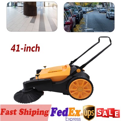 41'' Walk-Behind Sweeper Street Floor Road Sweeping Floor Cleaner Hand Push