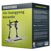 Menabo FahrradträGer Cobra Plus Schwarz/Silber FüR Ssangyong Korando Typ CK PKW