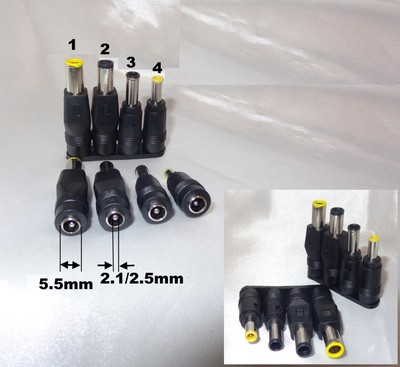 4 DC Verbinder 5.5*2.5 auf IBM HP Compaq Dell Sony Samsung  Buchse Stecker #4V