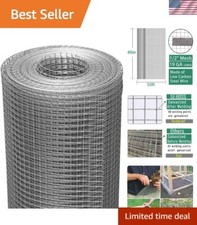 Hardware Cloth 1/2 inch 48 x 50 ft 19 Gauge - Hot Dip Galvanized After Weldin...