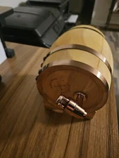 MINI WHISKEY WOOD BARREL 27 FL OZ , HERITAGE COLLECTIONS BARREL ONLY 6.5” Long