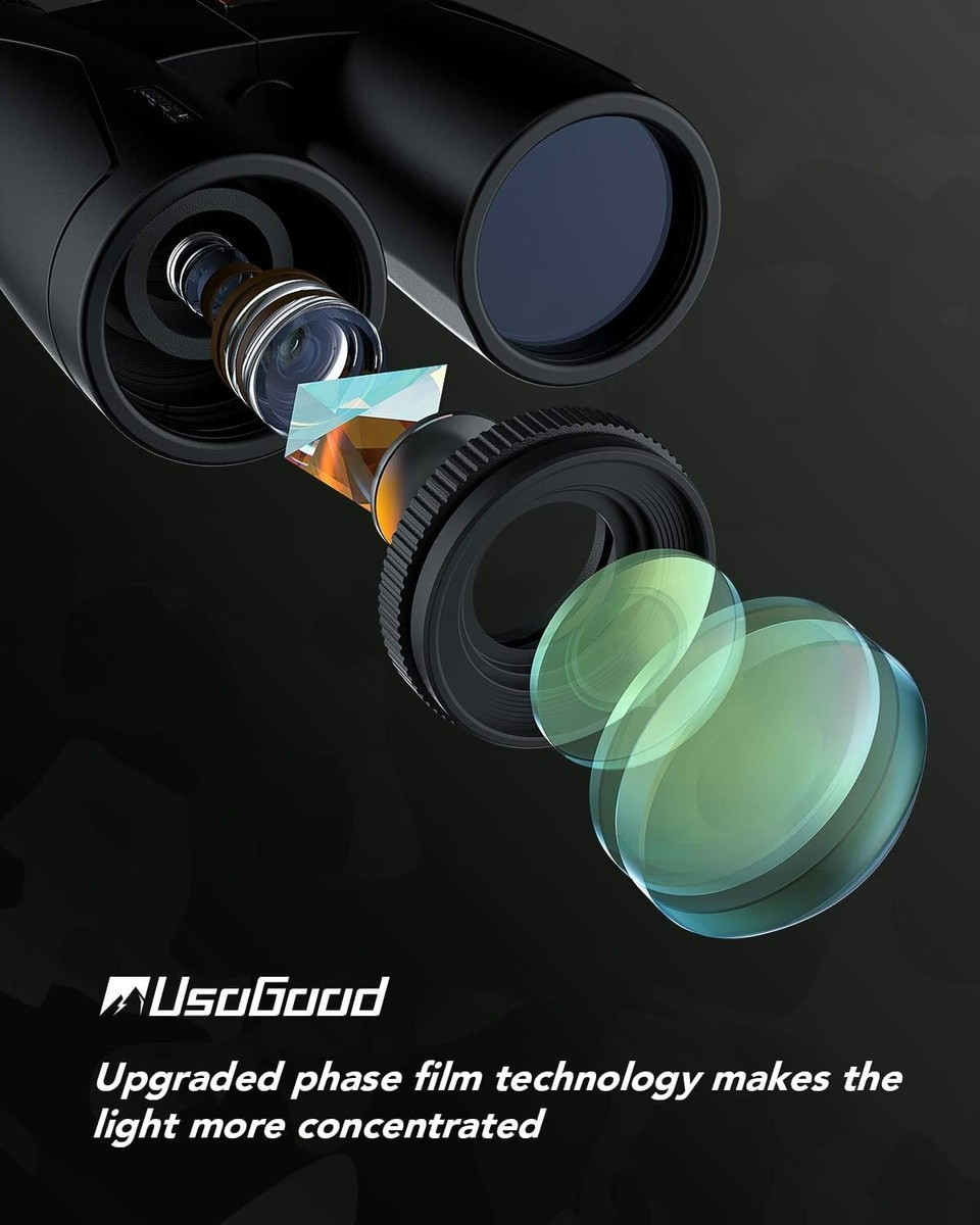 UsoGood AT69 12x50 Binoculars BaK4 Prism Glass Bright Vision FMC