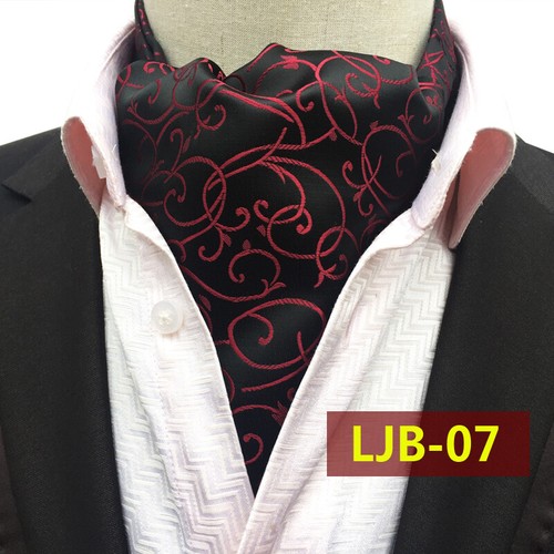 New Classic Men's Jacquard Paisley Polka Dot Scarf Blue Cravat Ascot Necktie Tie - Picture 4 of 35