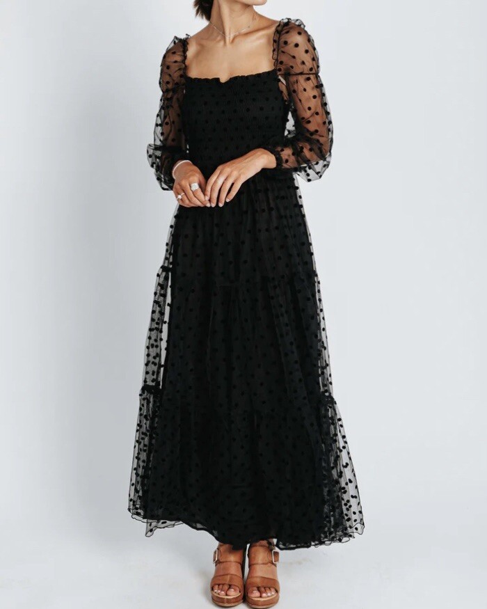 Piper & Scoot The Easton Dot Detail Dress in Black Size L Piper & Scoot The Easton Dot Detail Dress in Black Size L