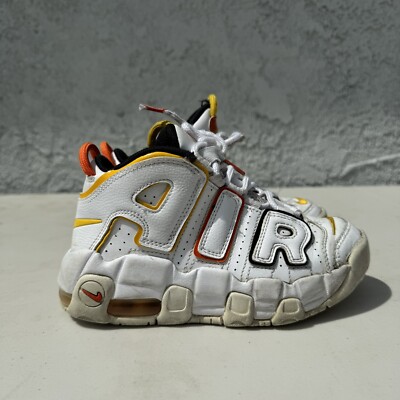 Nike Air More Uptempo ホワイト/オレンジ/イエロー Nike Air More Uptempo Rayguns White/Orange Yellow DD9286-100 Kids