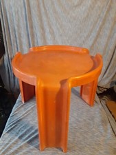 TAVOLO VINTAGE MODERNO GIOTTO STOPPINO/KARTELL BEYLERIAN LTD ARANCIONE 15"T X 18"DIA