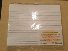Writing Paper for Kids - Handwriting Practice - 11X 8.5 in, 20 lb, 25 sheets